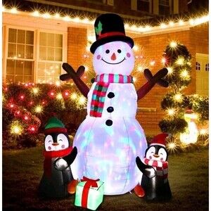 Christmas Inflatable Snowman Penguin 6ft Blow Up Yard Decoration LED Lights